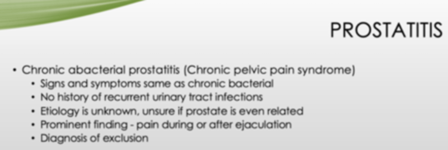 <p>Chronic pelvic pain syndrome</p>