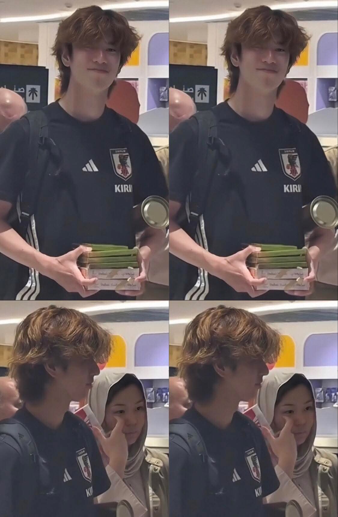 <p>In return for</p>