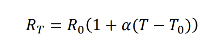 <p>resistance of certain metal changes with temp</p><p>α: temperature coeff of resistance</p>
