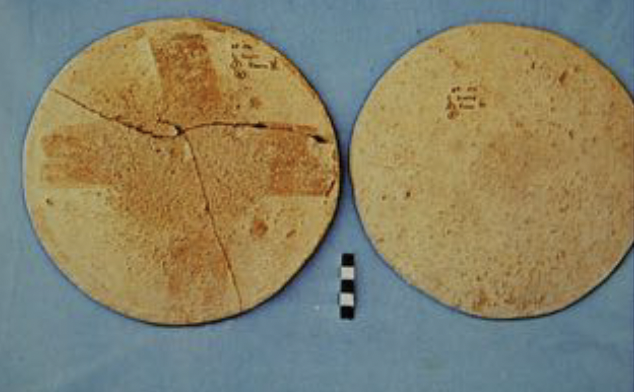 <p>Pre-Palatial, Early Minoan IIA, basically used to shape wet clay, but it didn&apos;t spin how we think of a potter&apos;s wheel, it was more just a plate</p>