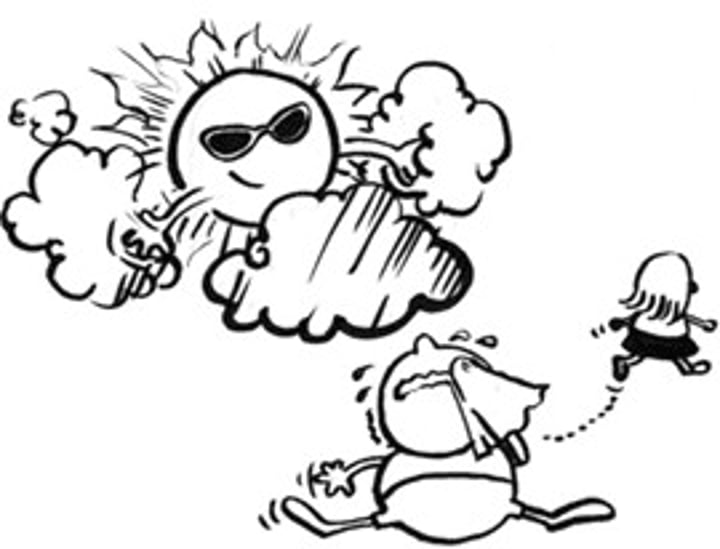 <p>[vb.] no matter how bad something seems, there's<br>usually a good side to it as well</p>