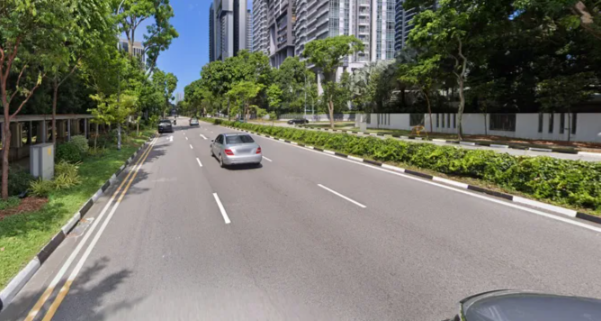 <p>Black and white curb, double yellow outside line</p>