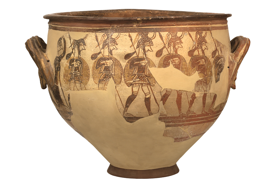 <p><strong>Mycenaean warrior vase:</strong></p><ul><li><p>location?</p></li><li><p>material?</p></li></ul><p></p>