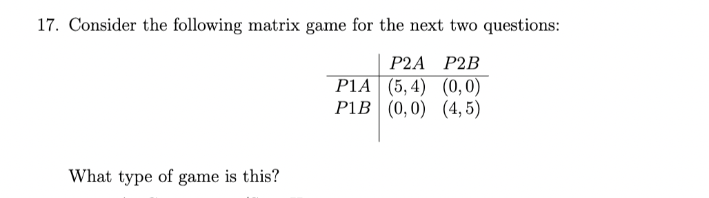 <p><span>Find all Nash Equilibria (if they exist</span></p>