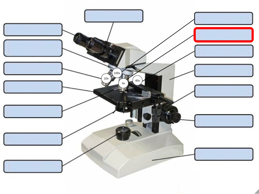 <p>Label the following microscope part.</p>