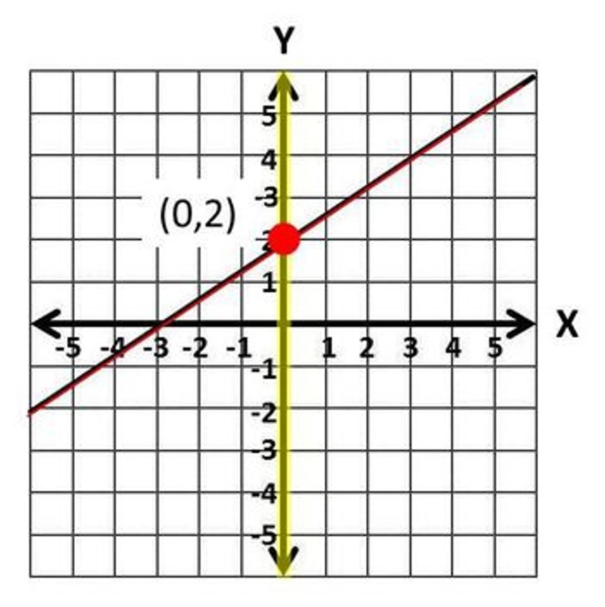 <p>The point where the graph intersects the y-axis.</p>
