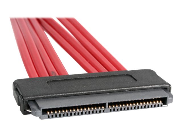 <p>What is this cable? It was a high performance data transfer technology used mainly in enterprise environments for connecting storage devices to servers and workstations. Supported daisy chaining and backward compatible with SATA drives.</p>
