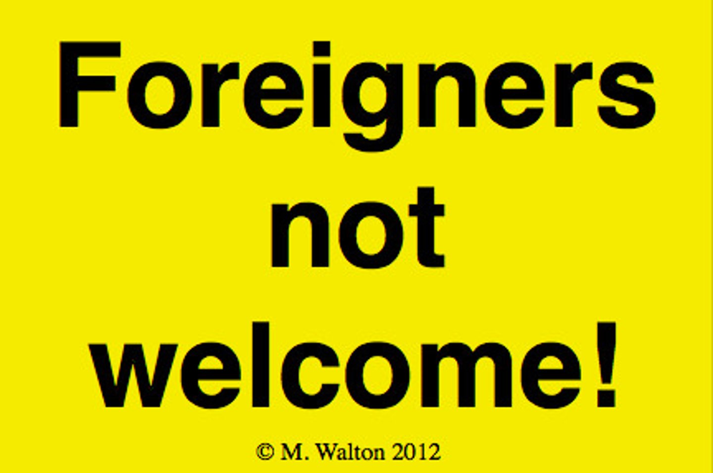 <p>A strong dislike of people of another culture. For example, a government policy that heavily restricts immigration from a specific country based on the citizens' ethnicity or nationality, effectively discriminating against them and creating a hostile environment for newcomers.</p>