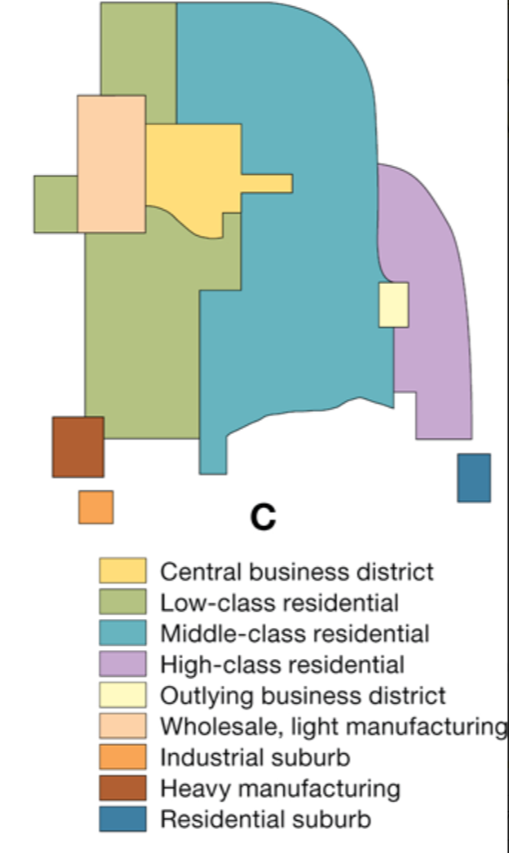 <p>Whose model of cities is this?:</p><ul><li><p>argued that neither the concentric rings nor the sector model adequately reflected city structure</p></li><li><p> recognizes that the CBD was losing its dominant position as the single nucleus of the urban area</p></li></ul>