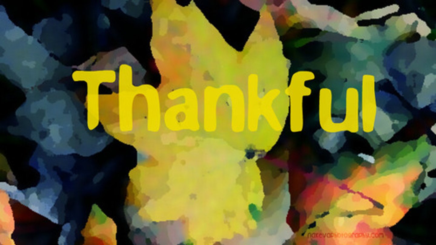 <p>To be thankful</p>