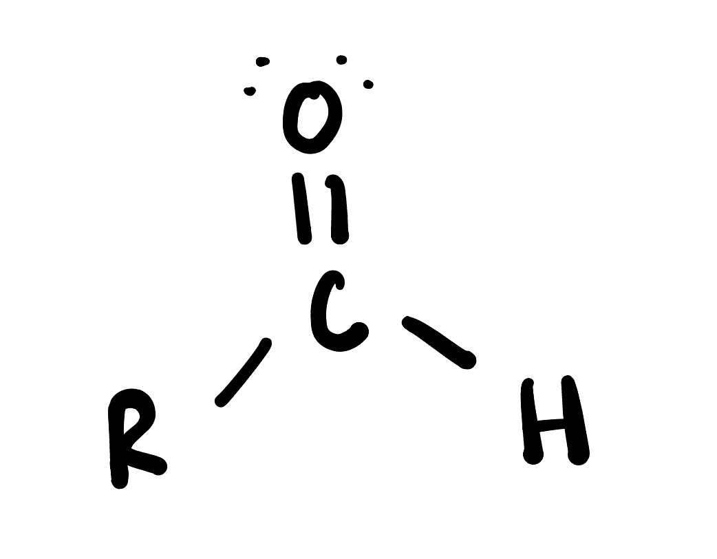 <p>is an organic compound containing a carbonyl group (C=O) bonded to at least one hydrogen atom and one alkyl or aryl group. Aldehydes are often used in the synthesis of other organic compounds and have distinctive odors. </p>