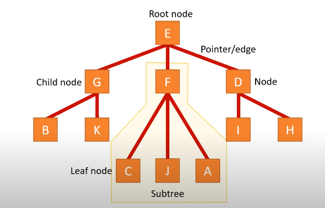 <ul><li><p>formed from nodes and edges, which cannot contain cycles and aren’t directed</p></li><li><p>trees are useful as a data structure because they can be traversed</p></li><li><p>used for storing and managing file and folder structures</p></li></ul><p></p>