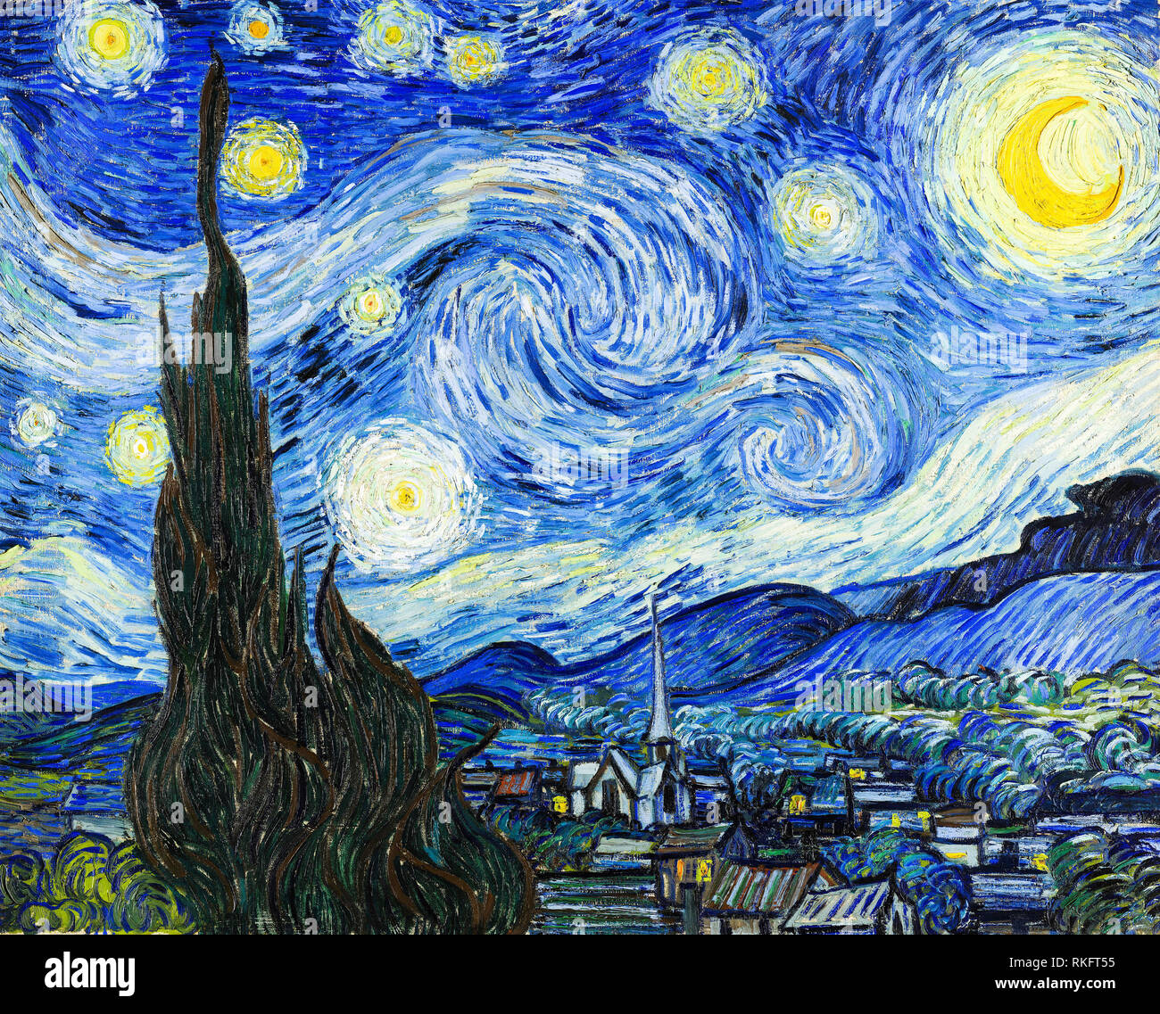 <p><em>The Starry Night</em><span>, </span></p><p><span>Vincent van Gogh, </span></p><p><span>Post-Impressionism</span></p>