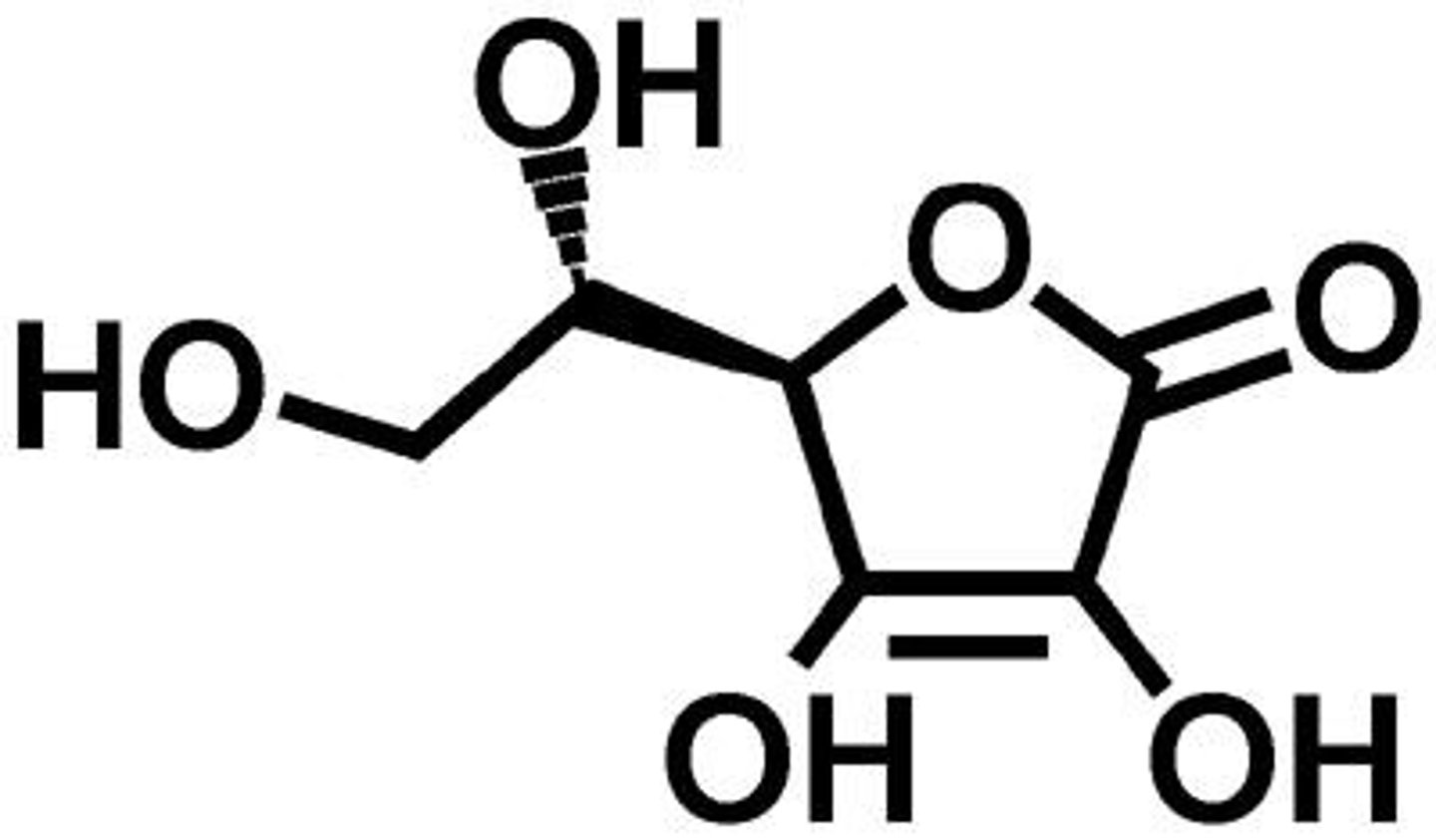 <p>Vitamin C, a polyprotic acid.</p>