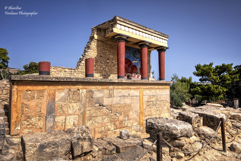 <p>(Aegean) Minoan culture) north east entrance to the Palace at Knossos: Made in-</p>