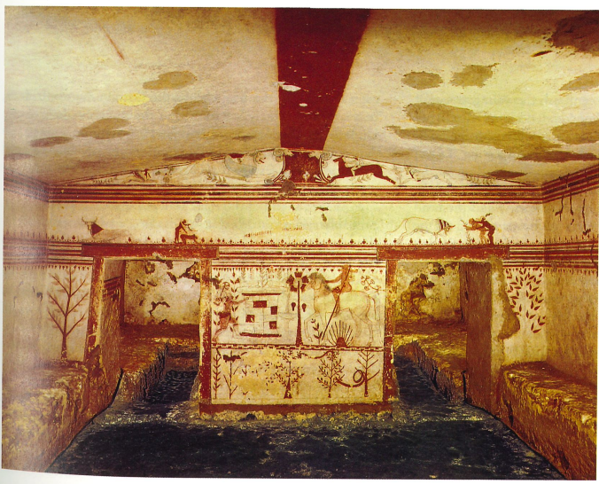 <p>interior of the tomb of bulls</p>