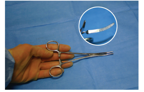 <p>Nickname: Kelly</p><p>Use: Grasps medium tissue, clamps vessels, and used in pattern- clamp-clamp-cut-tie.</p><p>Features: Various size, use longer for deeper surgical planes, curved with 2/3 serrations.</p>