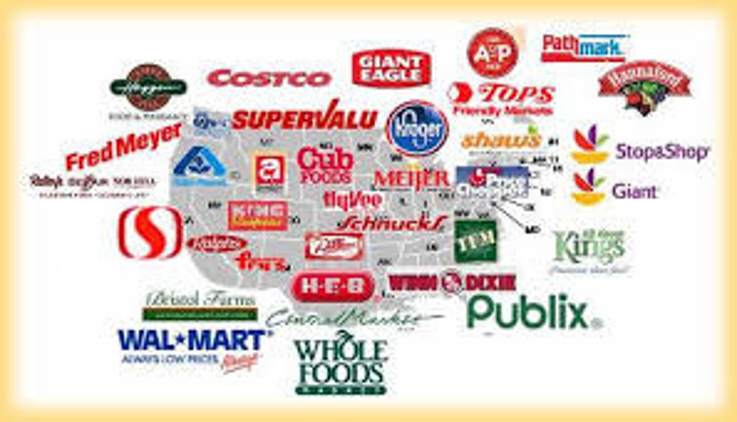 <p>Stores throughout the country where goods can be bought and sold by consumers</p>