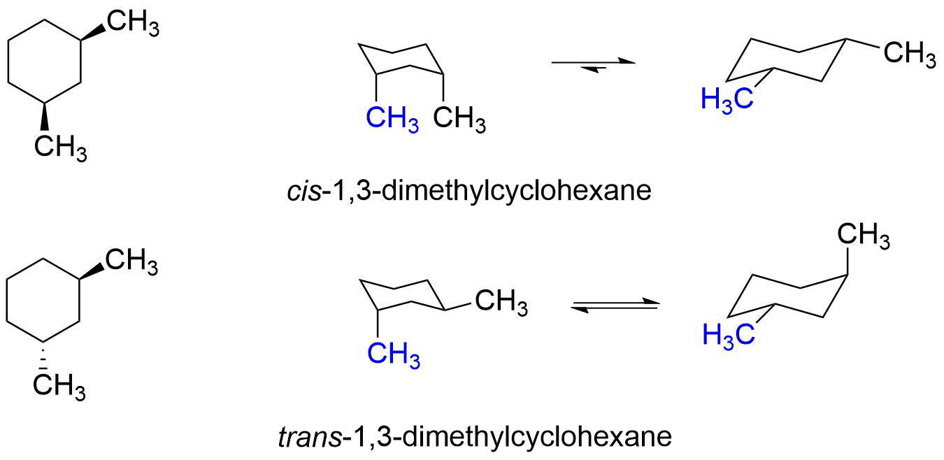 <p>Two substituents up and down</p>