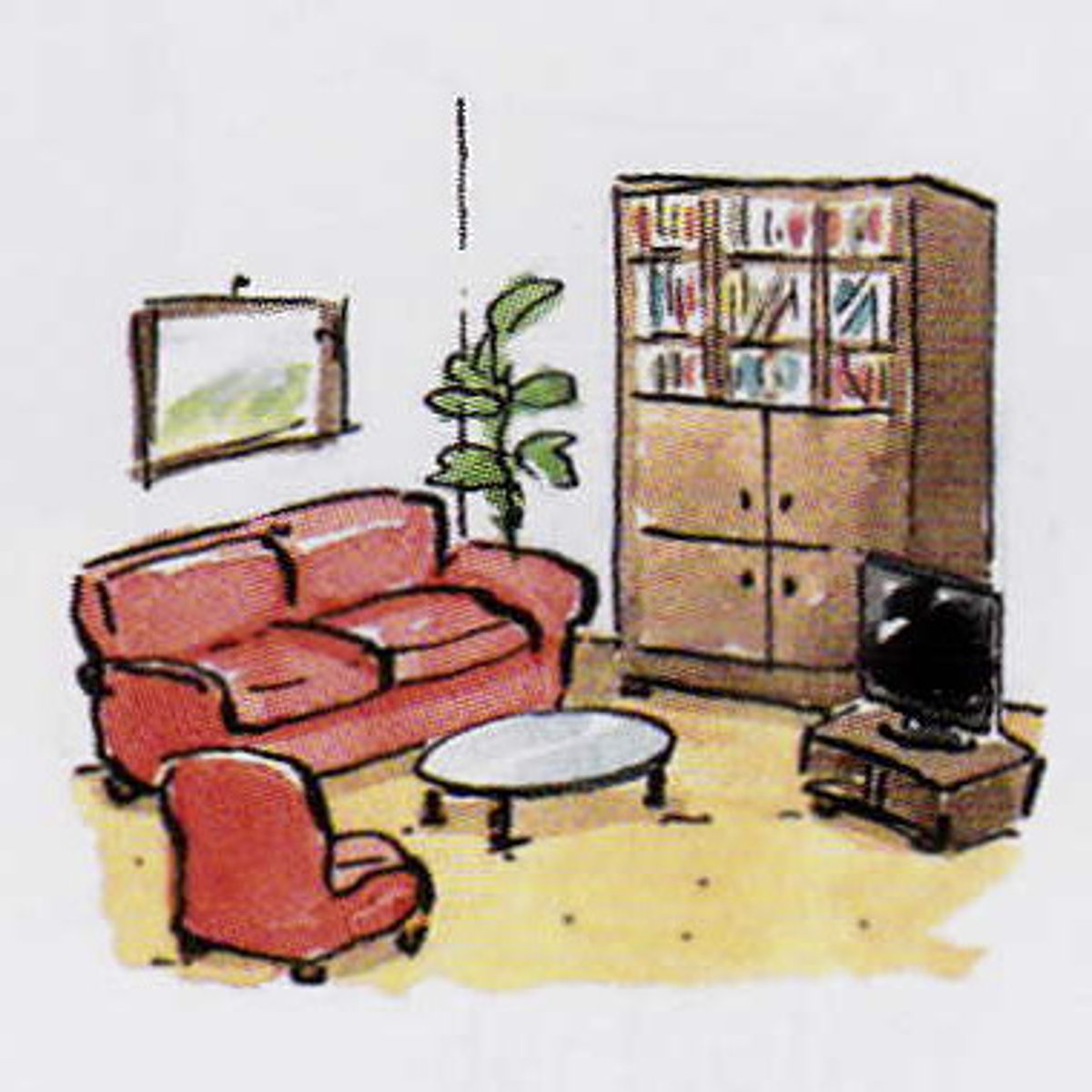 <p>das Wohnzimmer (Pl. die Wohnzimmer)</p>