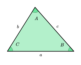 <p>A = ab/2 * sin(C)</p>