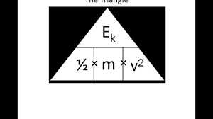 <p>E (J) = ½ x m (kg) x v² (m/s)</p>