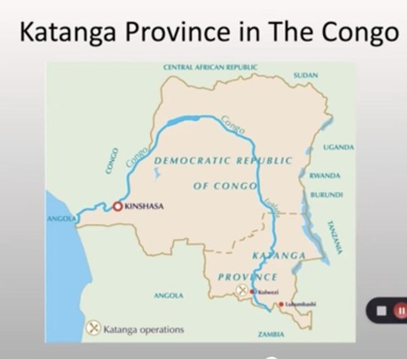 <p>A mineral-rich province in the Democratic Republic of the Congo that became a focal point of conflict during the country's struggle for independence.</p>