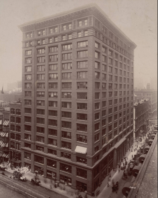 <p>(a) <span>Marquette Building</span></p><p>(b) Holabird and Roche</p><p>(c) Chicago</p><p>(d) 1890s</p><p>(e) Owen Aldis and the Brooks Brothers</p>