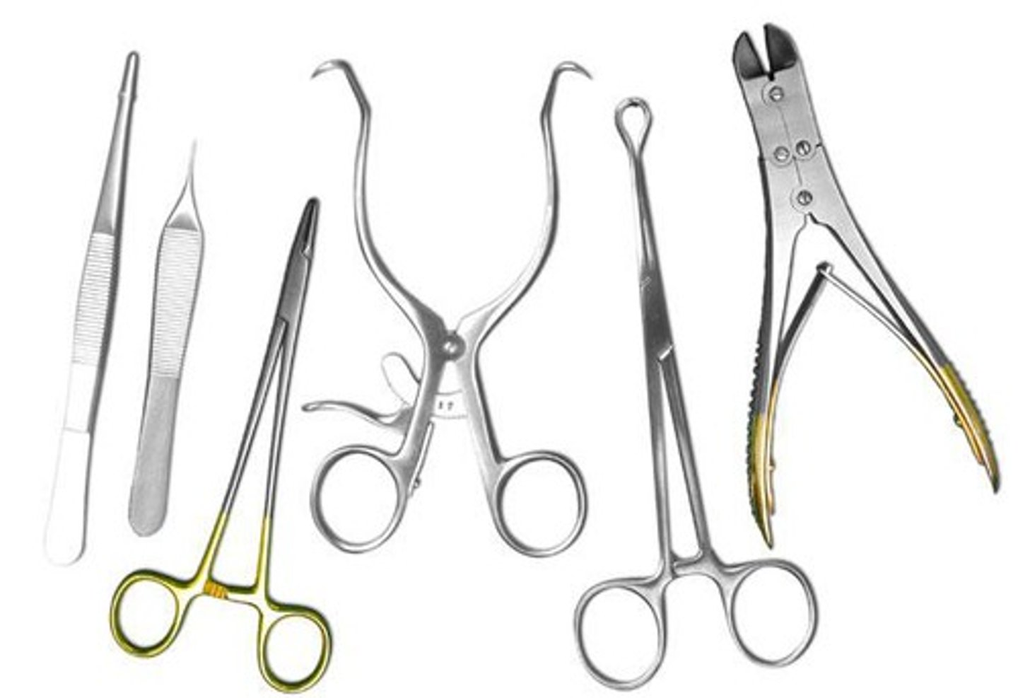<p>Dụng cụ phẫu thuật - gồm dao, kẹp, kéo,... (All surgical instruments must be sterilized - Tất cả dụng cụ phẫu thuật phải được tiệt trùng.)</p>