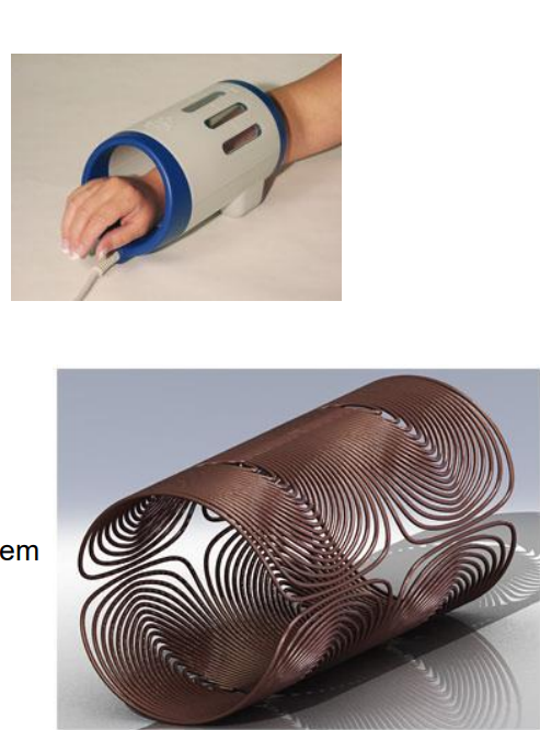 <ul><li><p>MRI system coil (generate/recieve signals)</p></li><li><p>MRI antennas measure RF coming from the human body</p></li></ul><p></p>