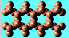 \-have a structure consisting of bonded silica tetrahedra that alternatively share 2 or 3 oxygen atoms, resulting in a double-chain structure; all the bonds between the adjacent silica tetrahedra are covalent 

\
\-The double chains are linked to the cations through ionic bonds 

\
Ex. Epidote 