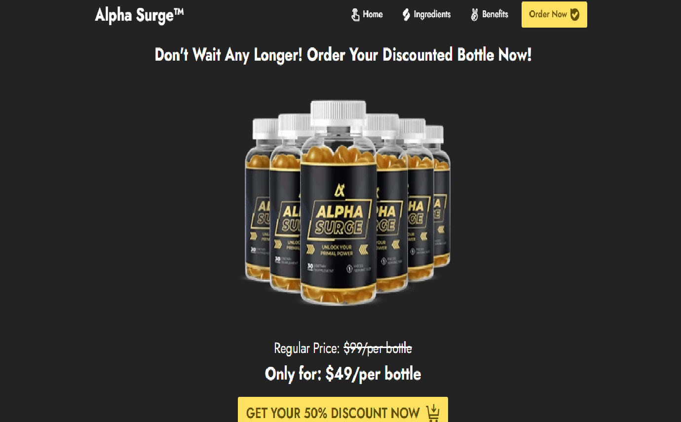 <p><a target="_blank" rel="noopener noreferrer nofollow" class="link" href="https://alpha-surge-website.jimdosite.com/" data-prevent-progress="true"><span style="font-family: &quot;Times New Roman&quot;, &quot;serif&quot;">Alpha Surge</span></a><span style="font-family: &quot;Times New Roman&quot;, &quot;serif&quot;"> comes in the form of convenient, palatable gummies. This format not only improves compliance but also enhances the overall user experience, making the supplement feel less medicinal and more like a positive daily ritual.</span></p><p class="MsoNormal"><span style="font-family: &quot;Times New Roman&quot;, &quot;serif&quot;">&nbsp;</span></p><p class="MsoNormal" style="text-align: center"><span data-name="hooray" data-type="emoji">🥳</span><span data-name="fire" data-type="emoji">🔥</span><a target="_blank" rel="noopener noreferrer nofollow" class="link" href="https://www.zen-fluff-sleep-pillow.com/product/alpha-surge/" data-prevent-progress="true"><span><strong>Visit Official Site To Get Your Discount</strong></span></a><span data-name="fire" data-type="emoji">🔥</span><span data-name="hooray" data-type="emoji">🥳</span></p>