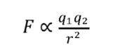 <ul><li><p>Coulomb’s Law describes the force between two charged particles</p></li><li><p>Where F is the force, q1 and q2 are the charges of the particles, and r is the distance between them. </p></li></ul><ul><li><p><strong>Attractive force</strong> between the positively charged nucleus and negatively charged electrons is explained by Coulomb’s law.</p></li></ul><p></p>