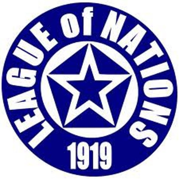 <p>A world organization established in 1920 to promote international cooperation and peace. It was first proposed in 1918 by President Woodrow Wilson, although the United States never joined the League. Essentially powerless, it was officially dissolved in 1946.</p>