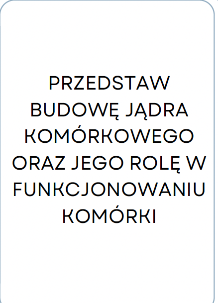<p>BUDOWA JĄDRA KOMÓRKOWEGO I JEGO ROLE</p>