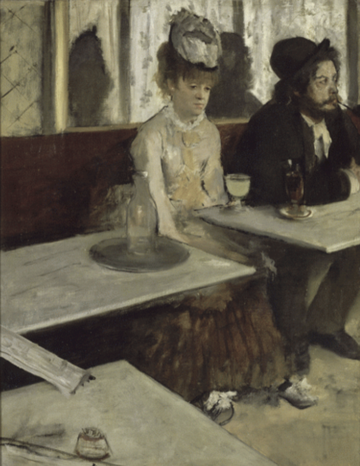 <p>In a Cafe or Absinthe, Edgar Degas 1975-76</p>