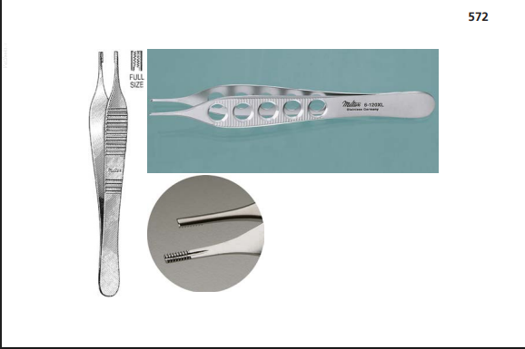 <p>Function: To pick up, hold, and maneuver delicate tissues.</p>