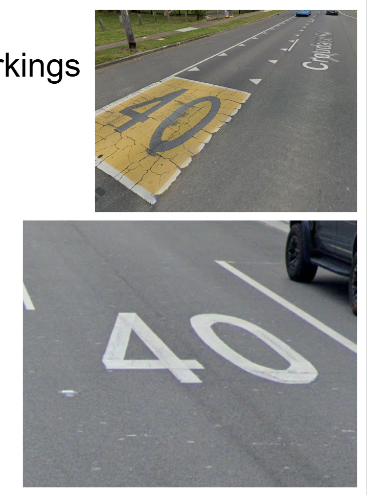 <p>Road markings</p>
