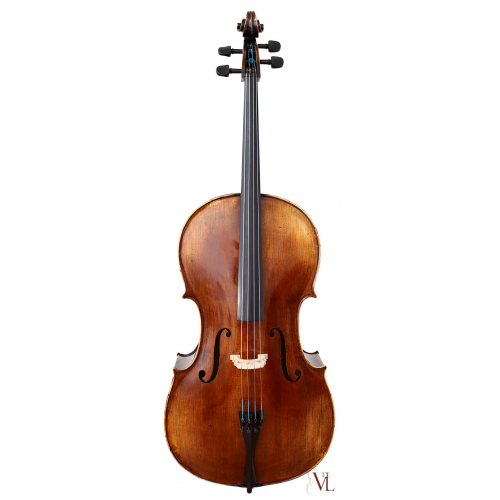 <p>A bowed stringed instrument of the violin family, larger than a viola and tuned an octave lower.</p>