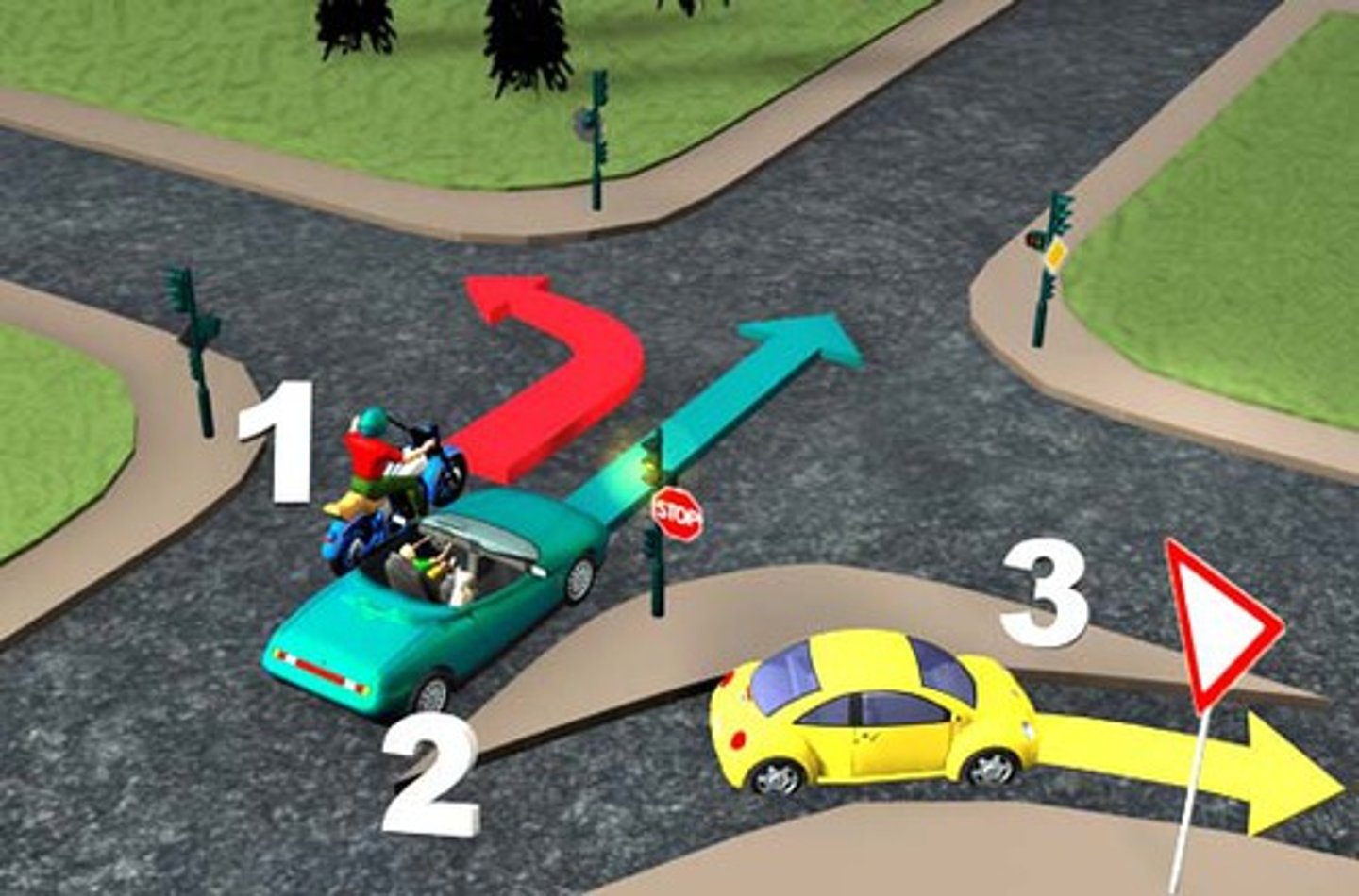 <p>Vehicles 1 and 2.</p>