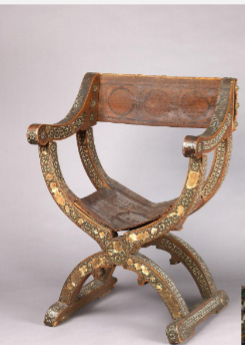 <ul><li><p><span style="color: rgb(0, 0, 0);">Also known as hip-joint chair</span><span style="color: rgb(0, 0, 0);"><br></span><span style="color: rgb(0, 0, 0);">- It was the Spanish version of the Dante</span><span style="color: rgb(0, 0, 0);"><br></span><span style="color: rgb(0, 0, 0);">or Savonarola chair.</span><span style="color: rgb(0, 0, 0);"><br></span><span style="color: rgb(0, 0, 0);">- It usually appeared top- heavy because</span><span style="color: rgb(0, 0, 0);"><br></span><span style="color: rgb(0, 0, 0);">the upper part was often larger than the</span><span style="color: rgb(0, 0, 0);"><br></span><span style="color: rgb(0, 0, 0);">lower part.</span><span style="color: rgb(0, 0, 0);"><br></span><span style="color: rgb(0, 0, 0);">- Inlaid ivory, star motifs, arabesque</span><span style="color: rgb(0, 0, 0);"><br></span><span style="color: rgb(0, 0, 0);">designs and decorative nailheads were</span><span style="color: rgb(0, 0, 0);"><br></span><span style="color: rgb(0, 0, 0);">typical.</span><span style="color: rgb(0, 0, 0);"><br></span><span style="color: rgb(0, 0, 0);">- A decorative boss, or projecting</span><span style="color: rgb(0, 0, 0);"><br></span><span style="color: rgb(0, 0, 0);">ornament, was often placed where the</span><span style="color: rgb(0, 0, 0);"><br></span><span style="color: rgb(0, 0, 0);">curule legs intersected.</span><span style="color: rgb(0, 0, 0);"><br></span><span style="color: rgb(0, 0, 0);">- Heavy fringe, luxurious tassels, and</span><span style="color: rgb(0, 0, 0);"><br></span><span style="color: rgb(0, 0, 0);">upholstery were used on these chairs.</span></p></li></ul><p><span style="color: rgb(0, 0, 0);"><br></span></p>