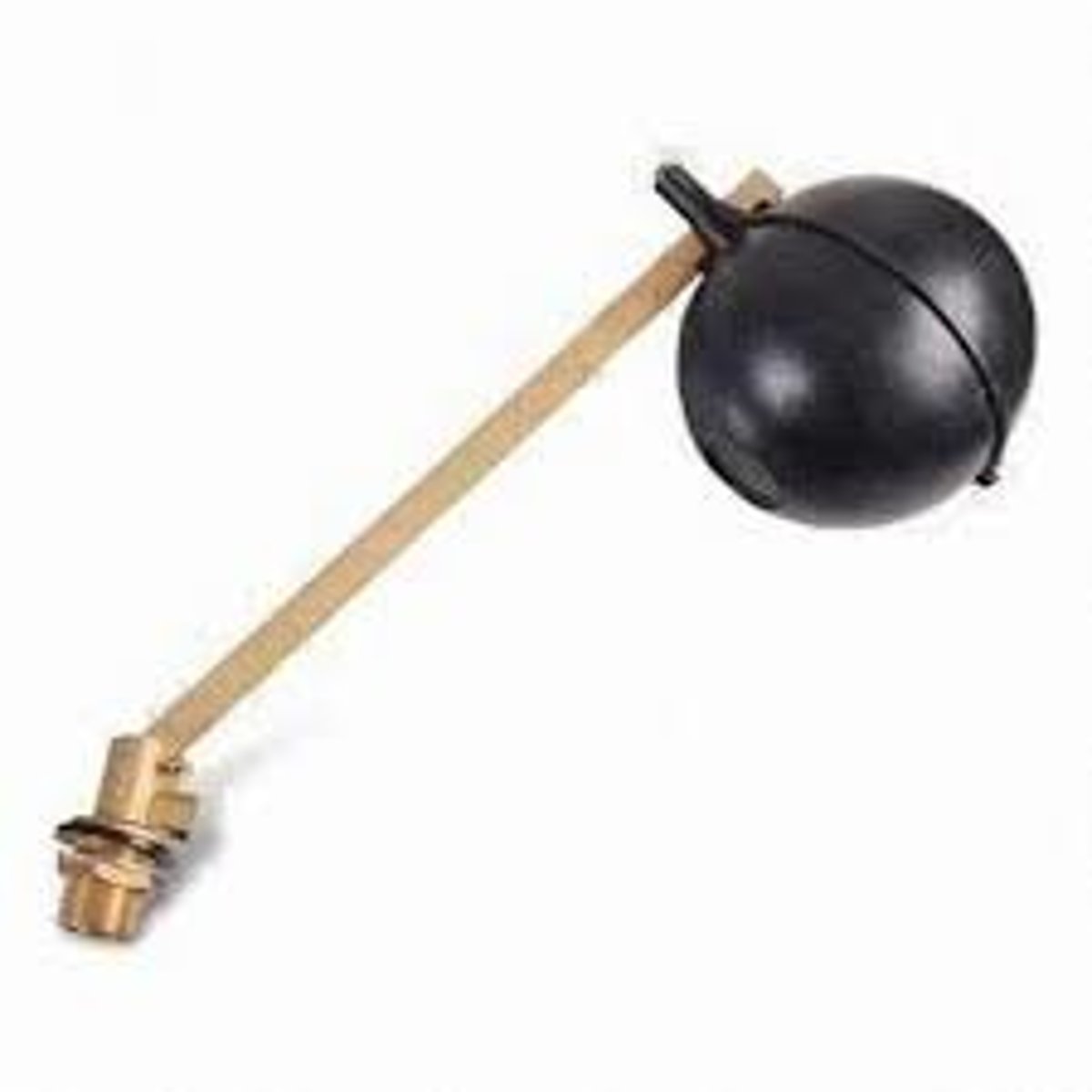 <p>a device for regulating the supply of water in a flush tank by means of a hollow floating ball, which by its rise or fall shuts or opens a supply valve; also called "float valve"</p>