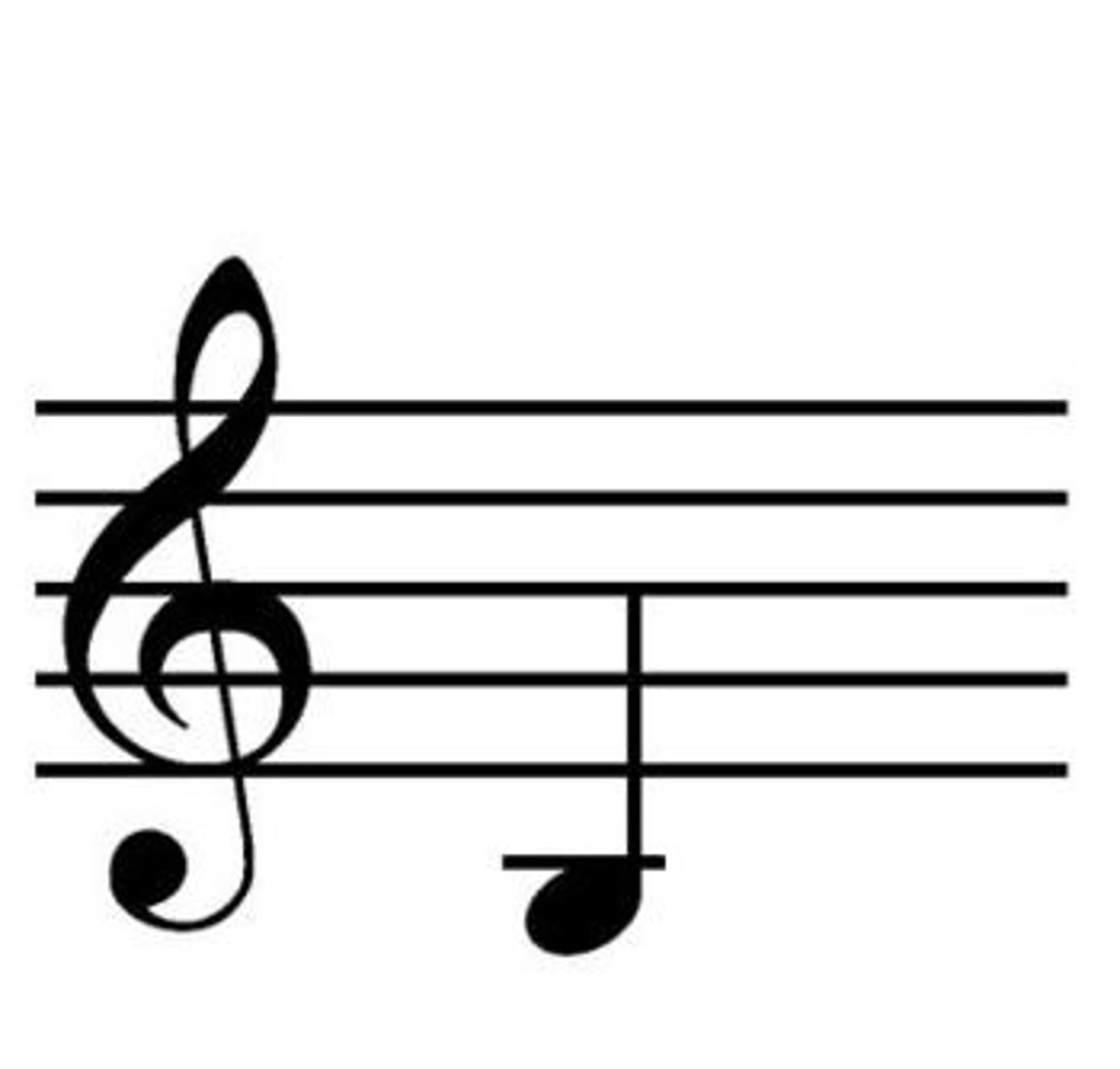<p>Below the staff B♭(A#)</p>