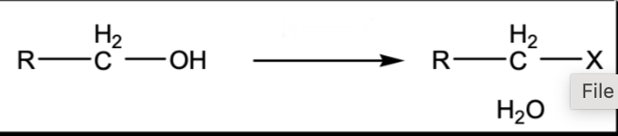 <p>Halogenation of an alcohol</p>
