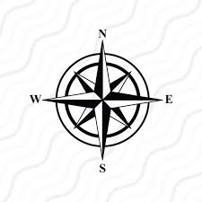 <p>directional arrow that shows cardinal and or intermediate directions</p>