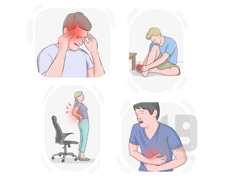 <p><strong>painful and uncomfortable because of injury, infection, or too much use:</strong></p><p><br></p>
