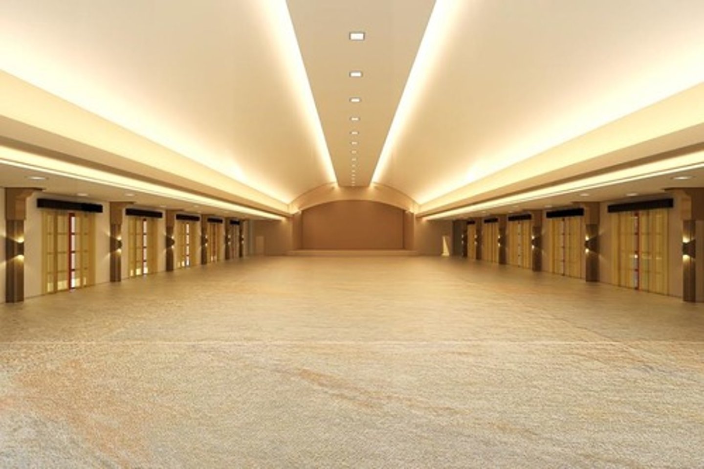<p>a room or building for public events or meetings: hội trường; sảnh</p>