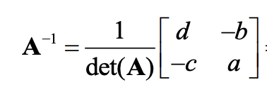 <p>if det(A) is not 0, or else A will not have full rank and will not be invertible</p>