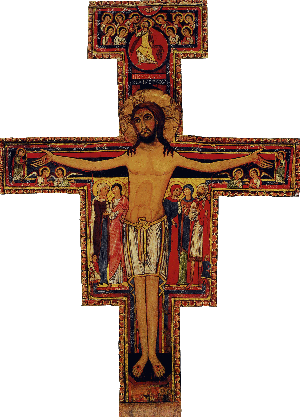 <p>San Damiano crucifix<br>Circa 1100<br>Tempera on wood</p>