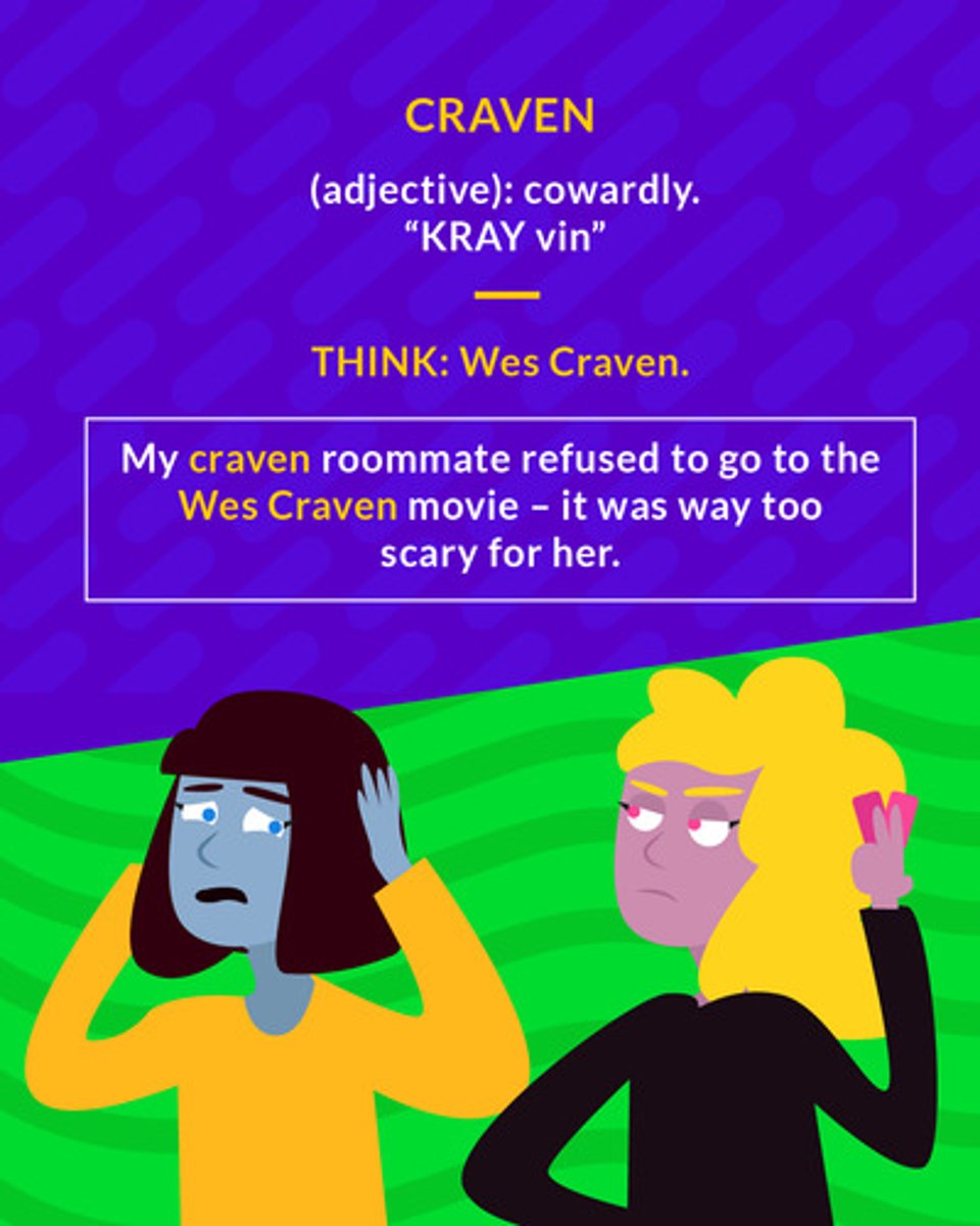 <p>(adj.) cowardly</p>